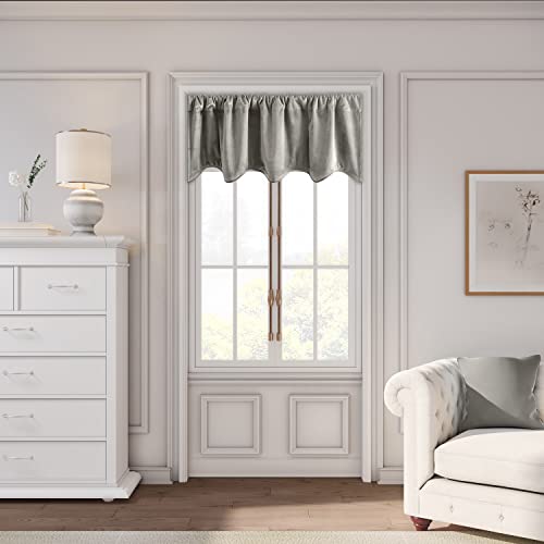 Velvet Rod Pocket w/Back Tabs Scalloped Valance w/Backout Lining