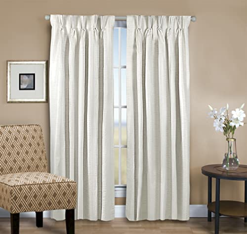 Grasscloth 2/Way Pinch Pleated w/Back Tabs Pair