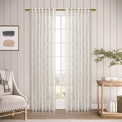 Sheer Leaf Rod Pocket w/Back Tabs Patio Panel