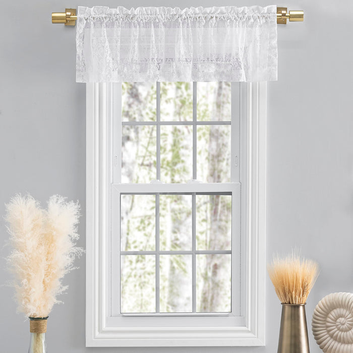 Woven Lace Rod Pocket w/Header Valance