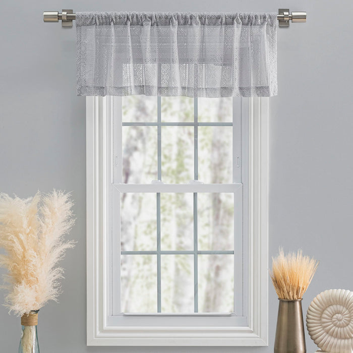 Striped Lace 3" Rod Pocket (No Header) Valance