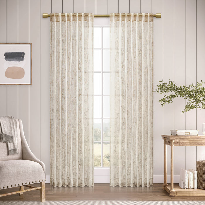 Sheer Leaf Rod Pocket w/Back Tabs Panel