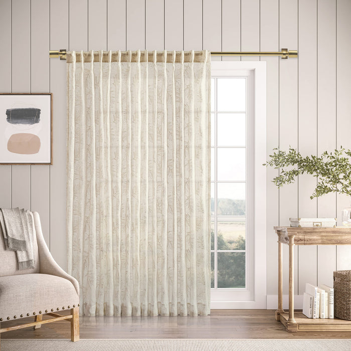 Sheer Leaf Rod Pocket w/Back Tabs Patio Panel