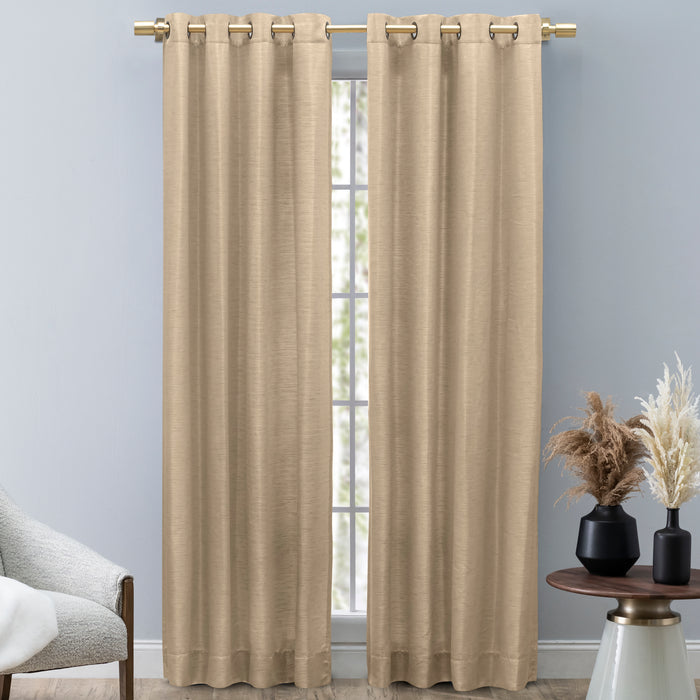 Grasscloth Lined Grommet Panel w/Wand