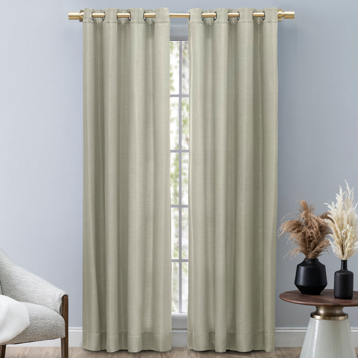 Grasscloth Lined Grommet Panel w/Wand