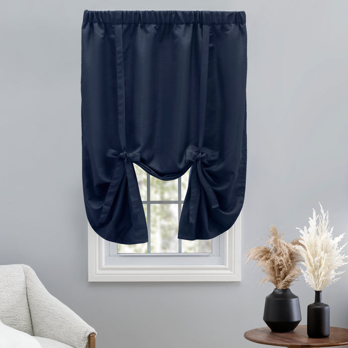 Grasscloth Lined Rod Pocket Tie-Up Panel