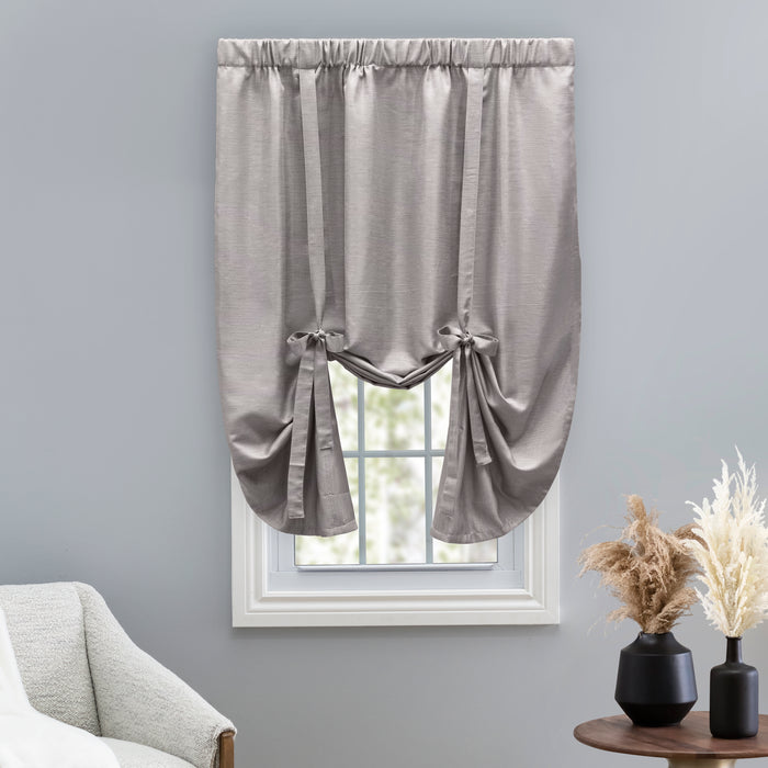 Grasscloth Lined Rod Pocket Tie-Up Panel