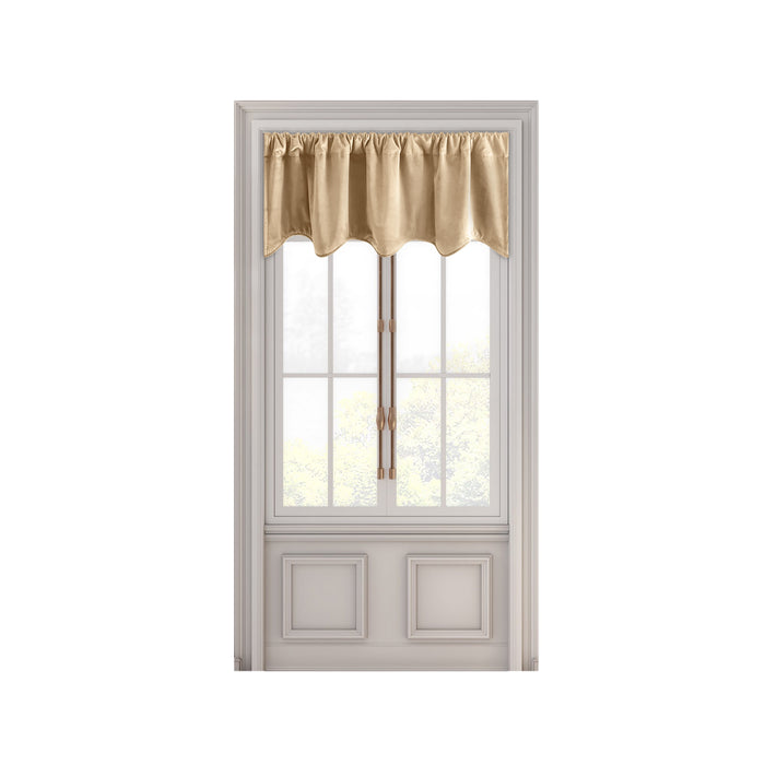 Velvet Rod Pocket w/Back Tabs Scalloped Valance w/Backout Lining