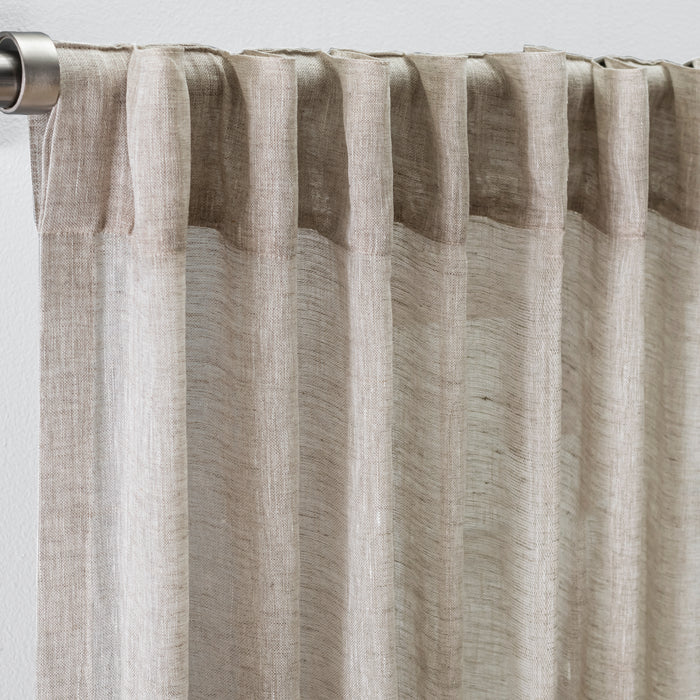 Grace Sheer Linen Rod Pocket with Back Tab Panel