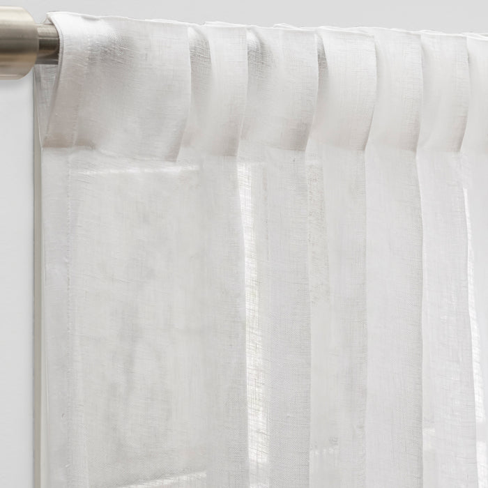Grace Sheer Linen Rod Pocket with Back Tab Panel