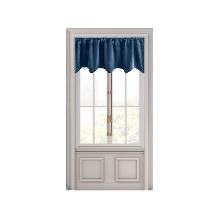Velvet Rod Pocket w/Back Tabs Scalloped Valance w/Backout Lining