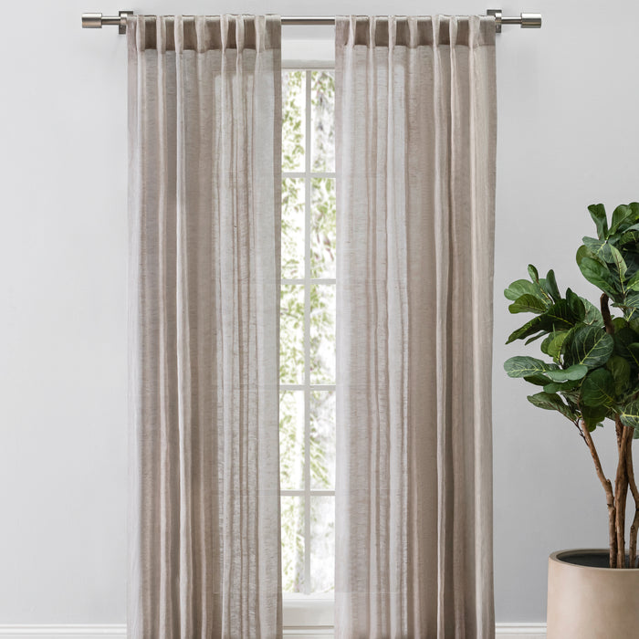 Grace Sheer Linen Rod Pocket with Back Tab Panel
