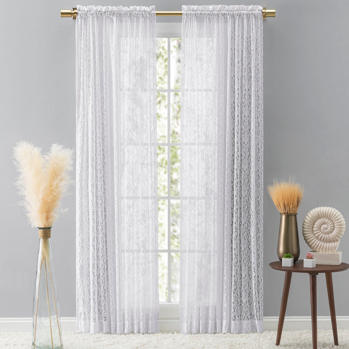 Woven Lace Rod Pocket w/Header Panel