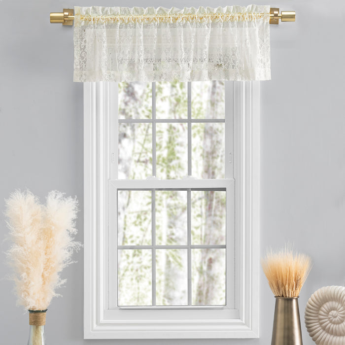 Woven Lace Rod Pocket w/Header Valance