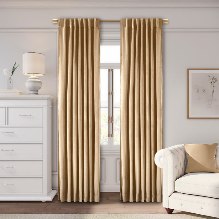 Velvet Rod Pocket w/Back Tabs Panel w/Blackout Lining