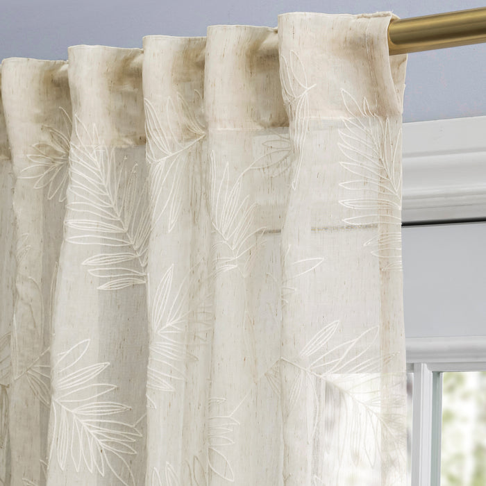 Sheer Leaf Rod Pocket w/Back Tabs Panel