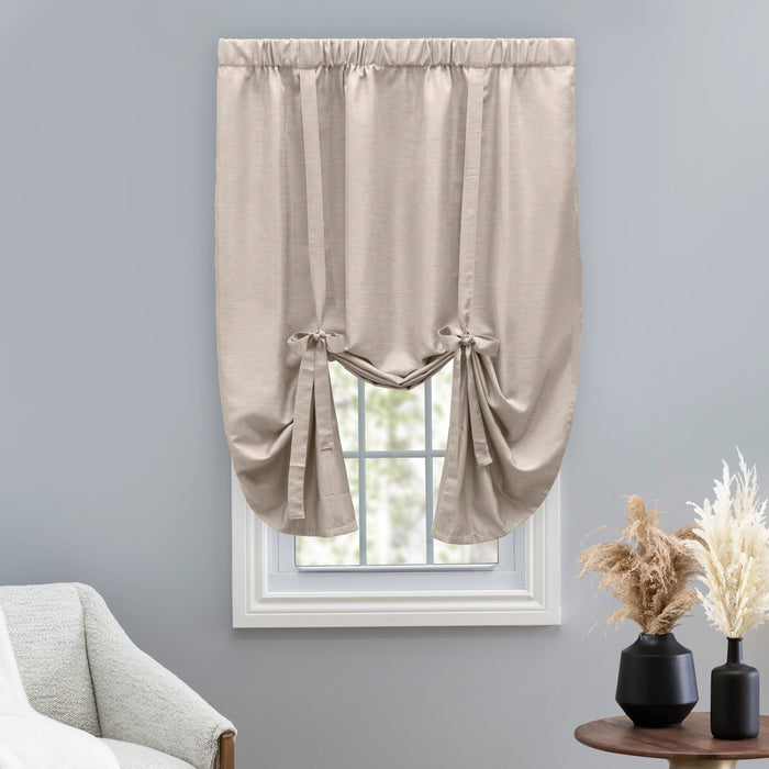 Grasscloth Lined Rod Pocket Tie-Up Panel