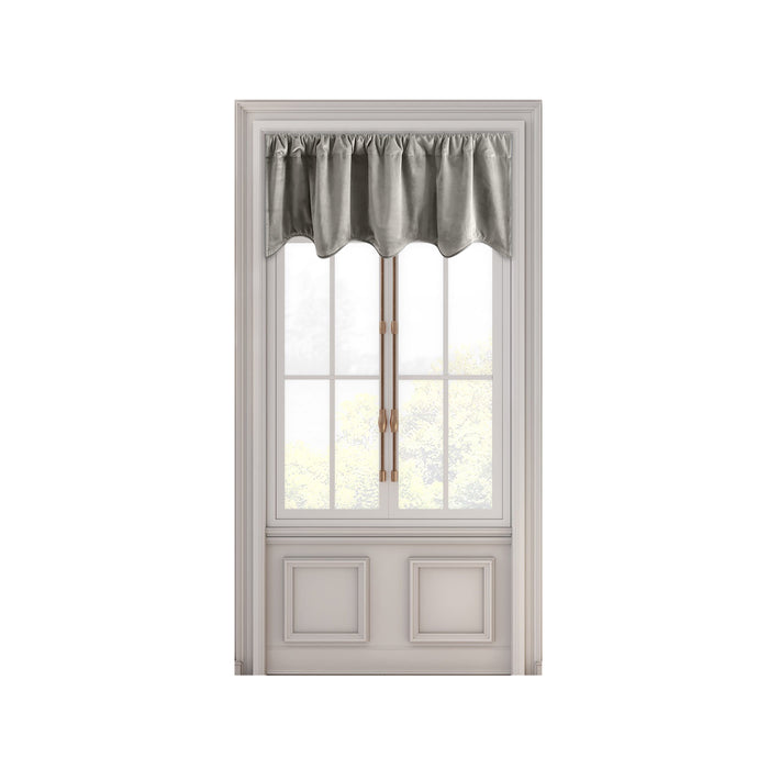 Velvet Rod Pocket w/Back Tabs Scalloped Valance w/Backout Lining