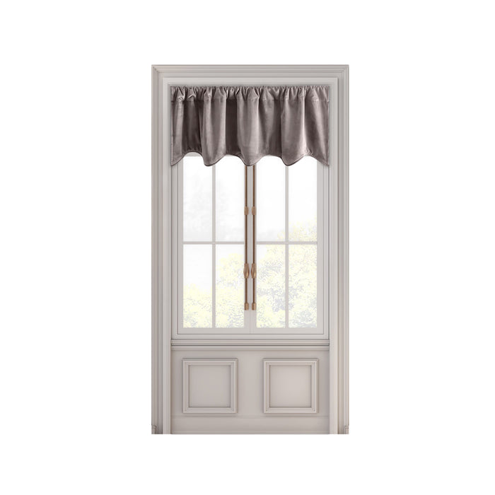 Velvet Rod Pocket w/Back Tabs Scalloped Valance w/Backout Lining