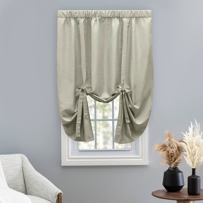 Grasscloth Lined Rod Pocket Tie-Up Panel