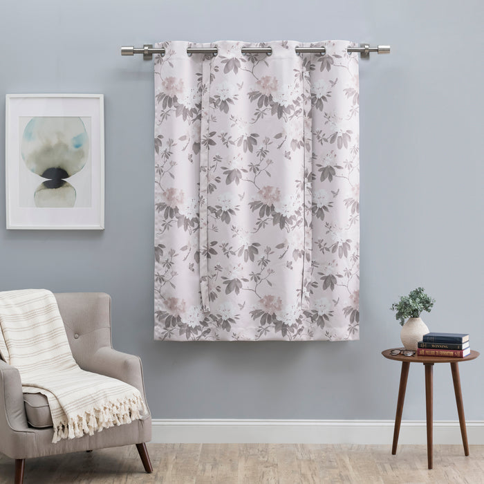 Mystic Garden Floral Blackout Grommet Tie-Up Panel