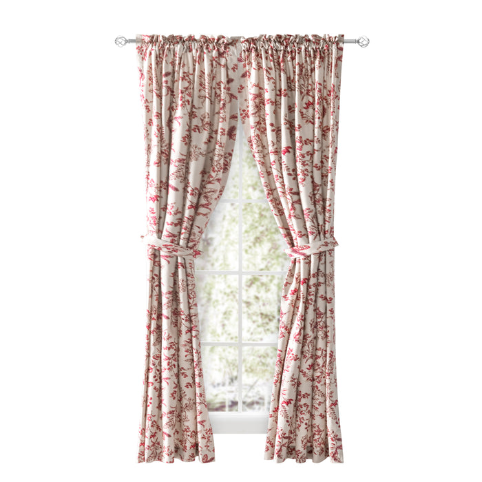 Waverly Gardens Rod Pocket Tailored Pair w/Tiebacks