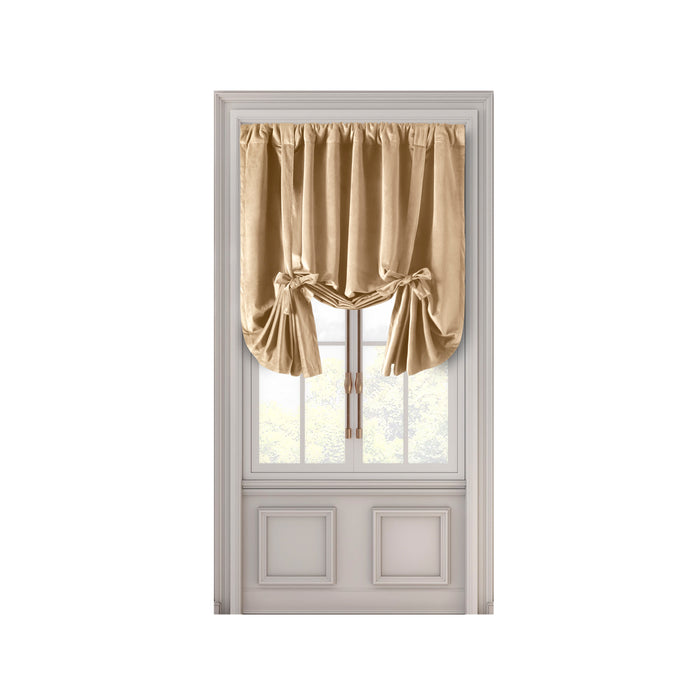 Velvet Rod Pocket w/Back Tabs Tie-Up Panel w/Backout Lining