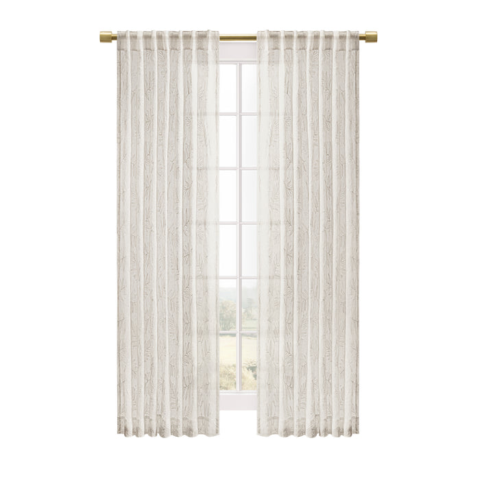 Sheer Leaf Rod Pocket w/Back Tabs Panel