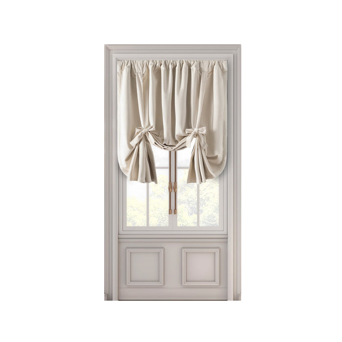 Velvet Rod Pocket w/Back Tabs Tie-Up Panel w/Backout Lining