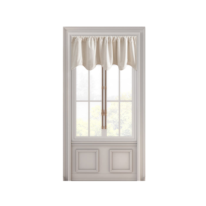 Velvet Rod Pocket w/Back Tabs Scalloped Valance w/Backout Lining