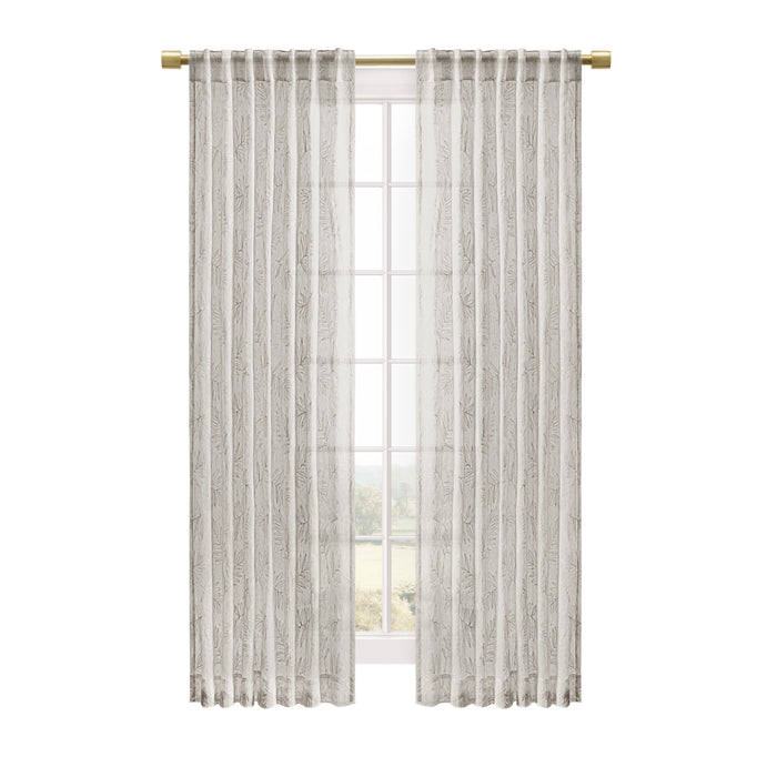 Sheer Leaf Rod Pocket w/Back Tabs Panel